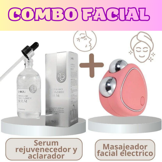 MASAJEADOR  FACIAL ELECTRICO + SERUMS  ACLARADOR